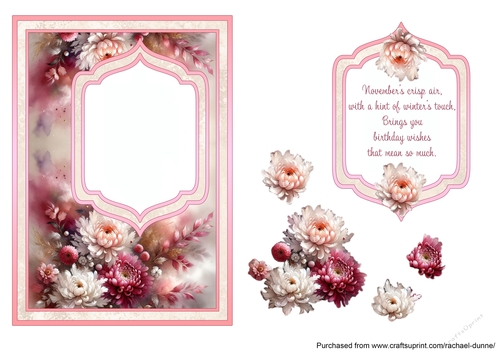November Birth Flower Fancy Frame