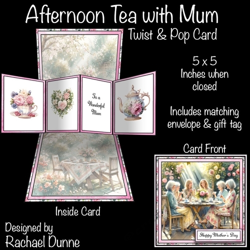 Afternoon Tea with Mum Twist and Pop Card