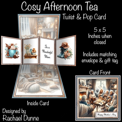Cosy Afternoon Tea Twist and Pop Card