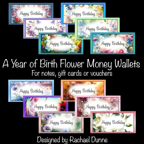 A Year of Birth Flower Money Wallets