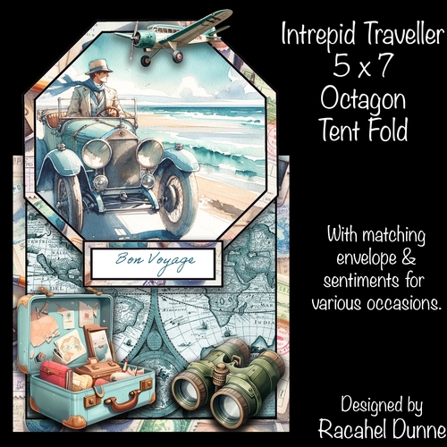 Intrepid Traveller 5 x 7 Octagon Tent Card