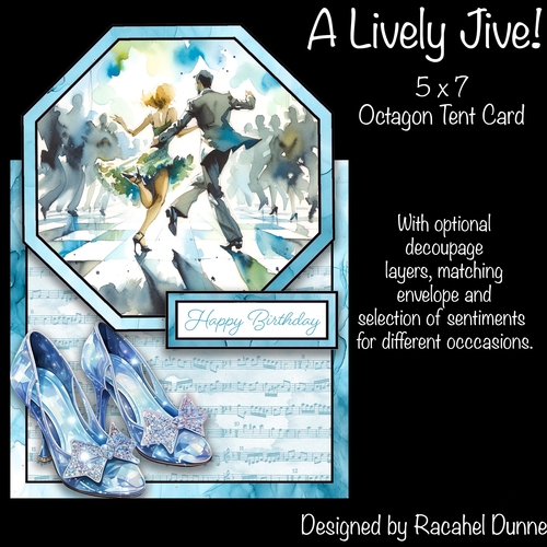 A Lively Jive! 5 x 7 Octagon Tent Card