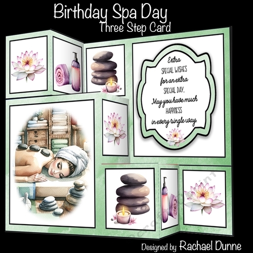 Birthday Spa Day three Step Card