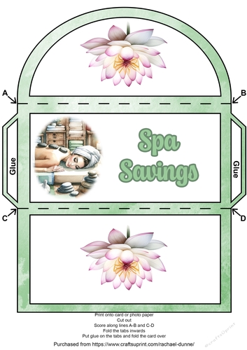 Spa Savings Money Wallet