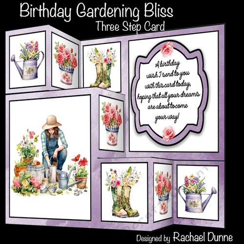Birthday Gardening Bliss Three Step Card