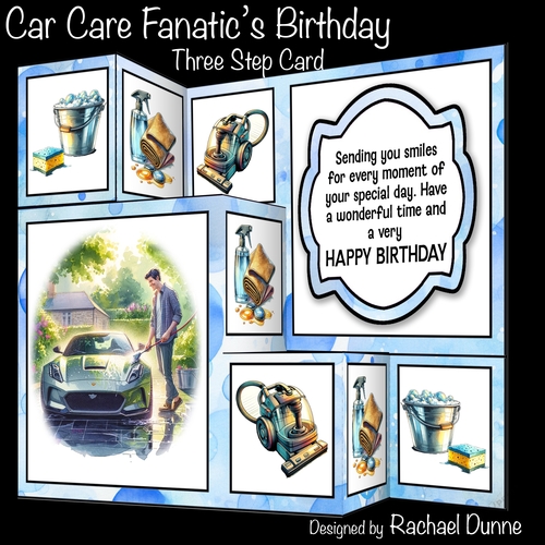 Car Care Fanatics Birthday Three Step Card