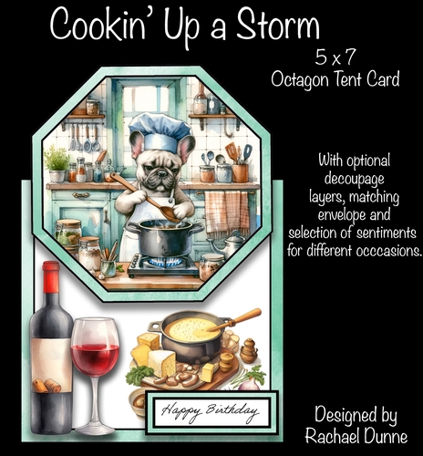 Cookin Up a Storm 5 x 7 Octagon Tent Card