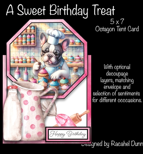 A Sweet Surprise 5 x 7 Octagon Tent Card
