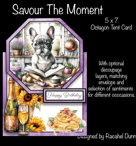 Savour The Moment 5 x 7 Octagon Tent Card