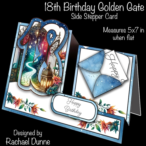 18th Birthday Golden Gate Side Stepper Card
