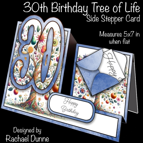 30th Birthday Tree of Life Side Stepper Card