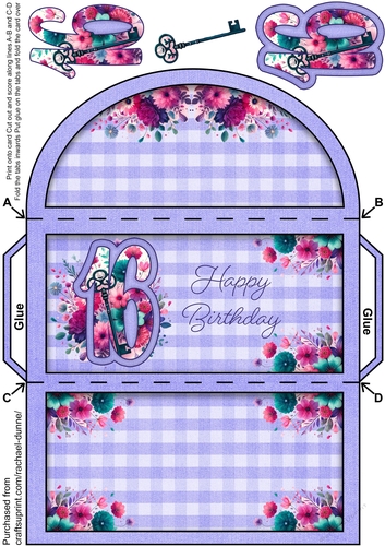 16th Birthday Floral Denim Money Wallet