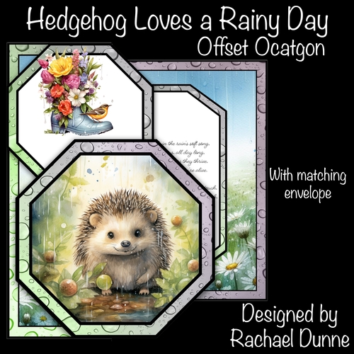 Hedgehog Loves a Rainy Day Offset Octagon