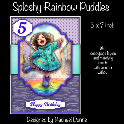 Sploshy Rainbow Puddles 5 x 7 Inch