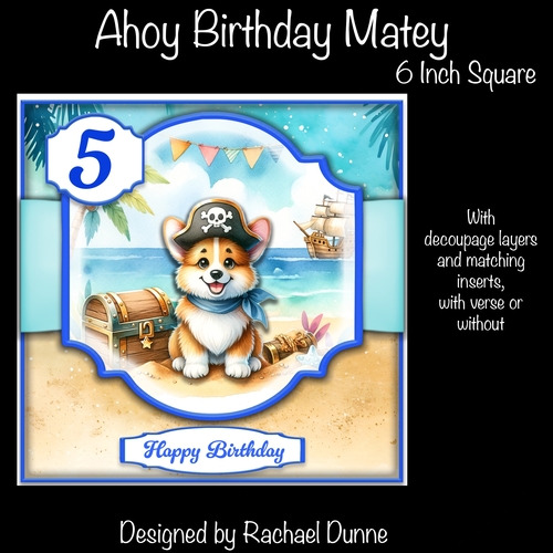 Ahoy Birthday Matey 6 Inch Square