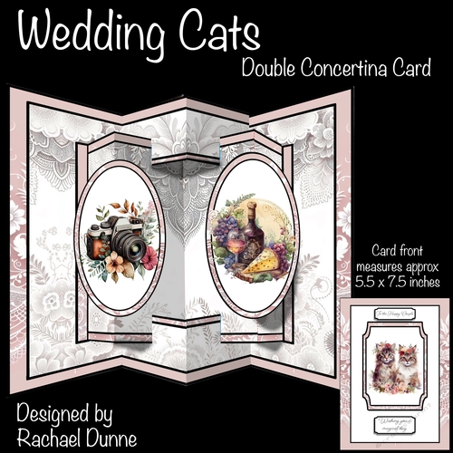 Wedding Cats Double Concertina Card