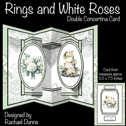 Rings & White Roses Concertina Card