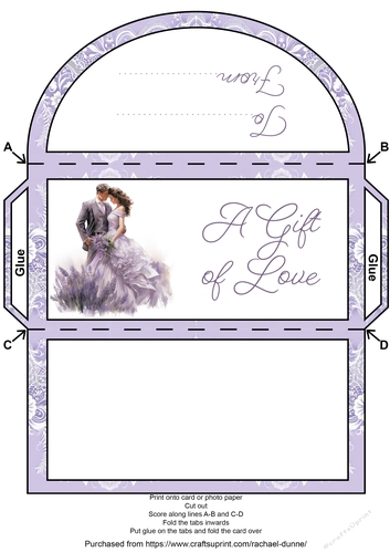 Lavender Wedding Couple Money Wallet