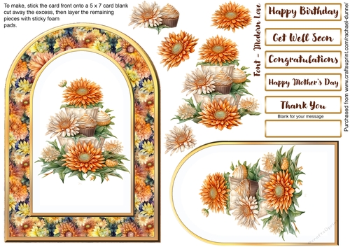 Sweet Blooms and Treats Gold Arch 5 x 7