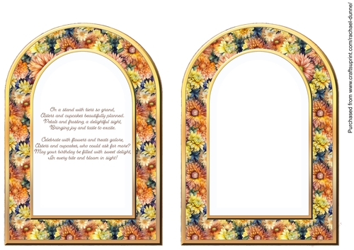 Sweet Blooms and Treats Insert Gold Arch 5 x 7 Insert