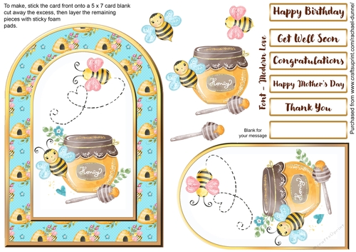 Oh Hap-Bee Day! Gold Arch 5 x 7