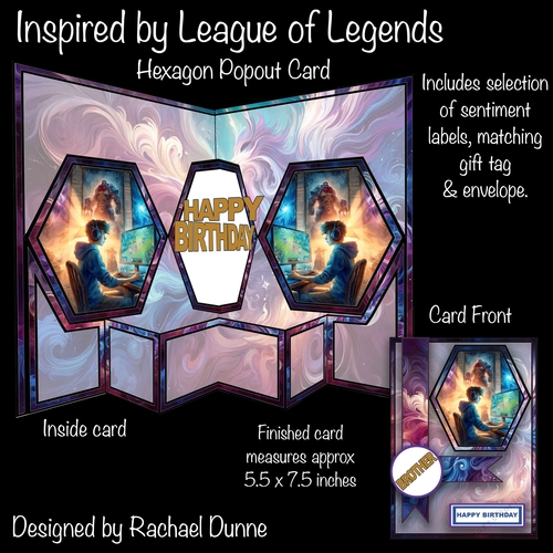 Inspired by League of Legends Hexagon Popout Card