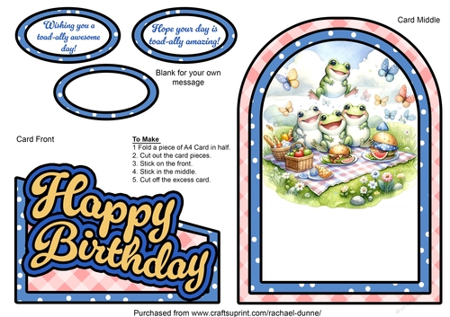 Toad-ally Amazing Birthday Cutaway Arch Card