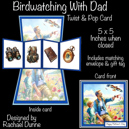 Birdwatching With Dad Twist & Pop Card