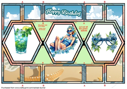 Sun Worshipping Gal Hexagon Shutter Card