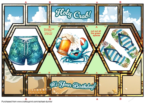 Holy Crab Its Your Birthday Shutter Card