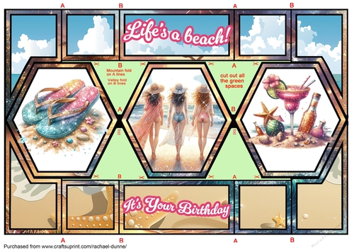 Lifes A Beach! Its Your Birthday Shutter Card