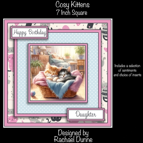 Cosy Kittens 7 Inch Square Card