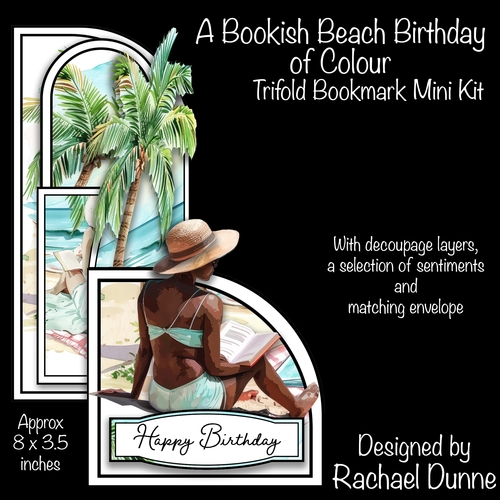 A Bookish Beach Birthday of Colour Tri-fold Bookmark Mini Kit