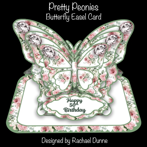 Pretty Peonies Butterfly Easel Card