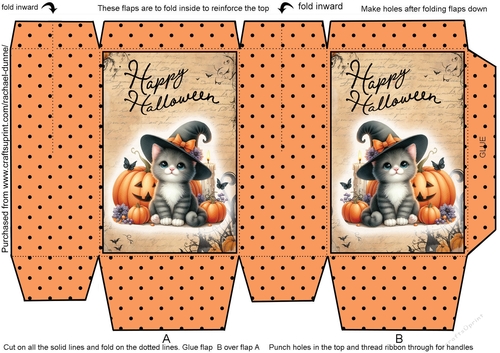 Kitty With Candles Ghostie Mini Gift Bag
