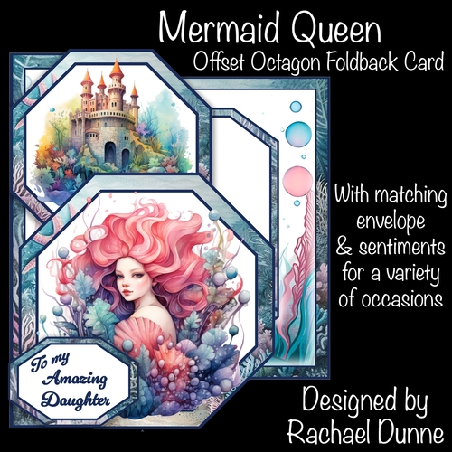 Mermaid Queen Offset Octagon Foldback Card