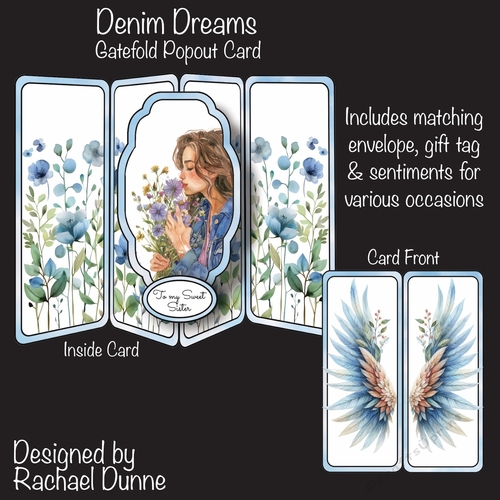 Denim Dreams Gatefold Popout Card