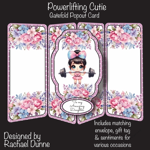 Powerlifting Cutie Gatefold Popout Card