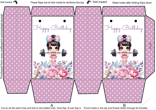 Powerlifting Cutie Birthday Mini Gift Bag