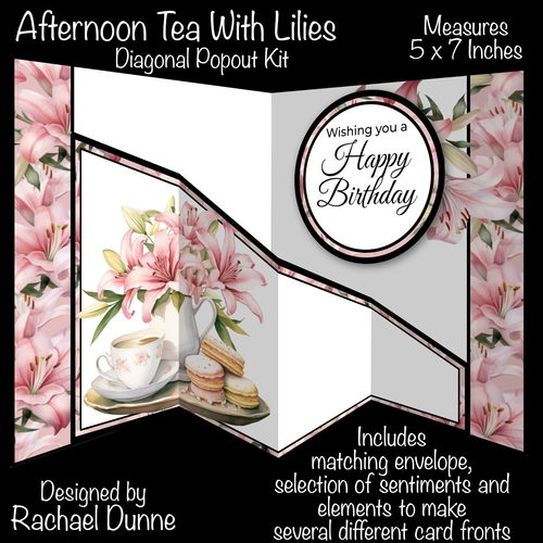 Afternoon Tea With Lilies Diagonal Popout Kit