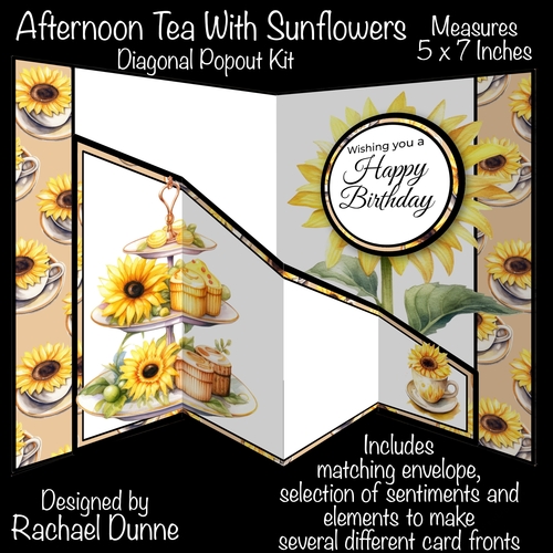 Afternoon Tea With Sunflowers Diagonal Popout Kit