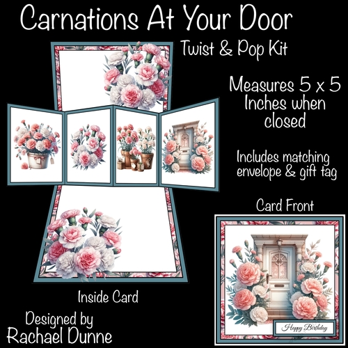 Carnations At Your Door Twist and Pop Kit