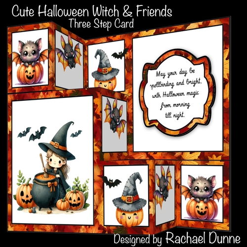 Cute Halloween Witch & Friends Three Step Mini Kit