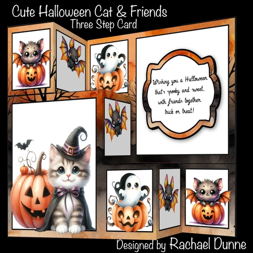 Cute Halloween Cat & Friends Three Step Mini Kit