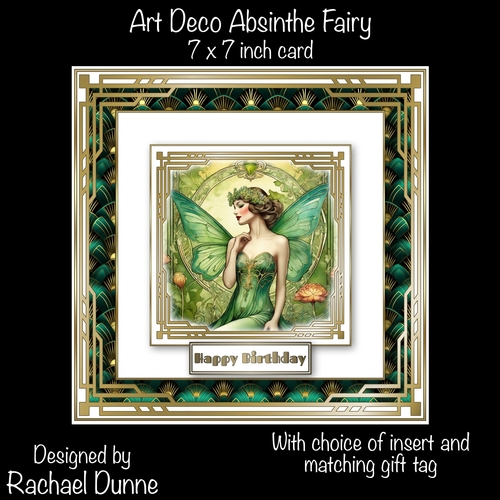 Art Deco Absinthe Fairy 7 Inch Square Card
