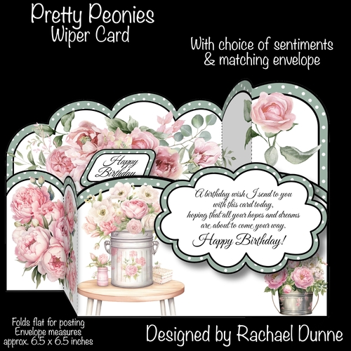 Pretty Peonies Wiper Card