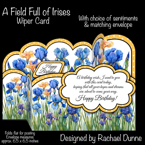 A Field Full of Irises Wiper Card