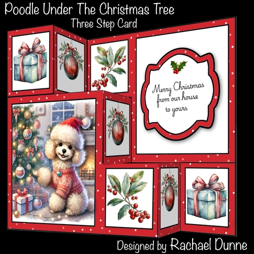 Poodle Under The Christmas Tree Three Step Mini Kit