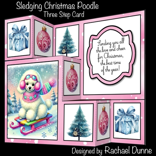 Sledging Christmas Poodle Three Step Mini Kit