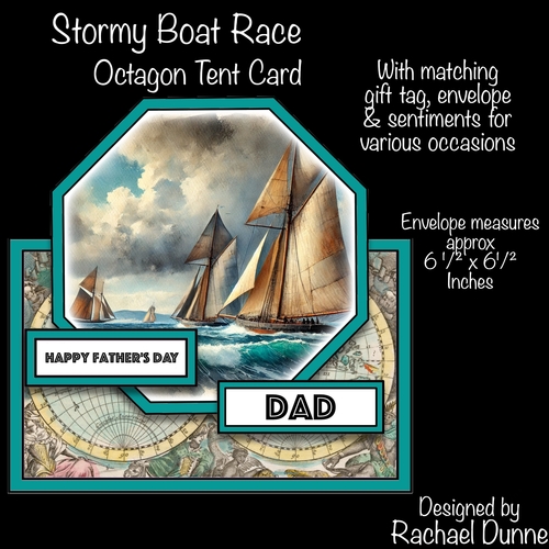 Stormy Boat Race Octagon Tent Card